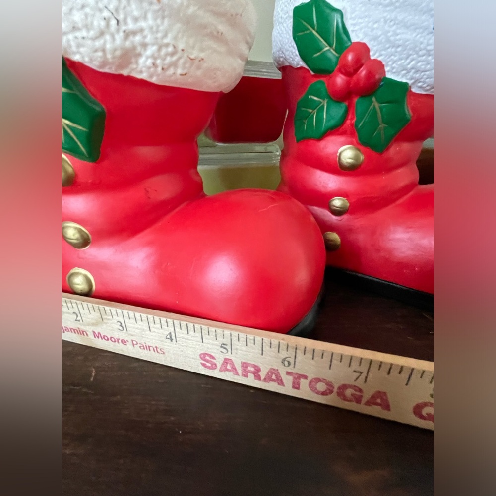 Vintage Kitschy Christmas Santa Boot Planter Set❤️🎄🌿 - Picture 13 of 15